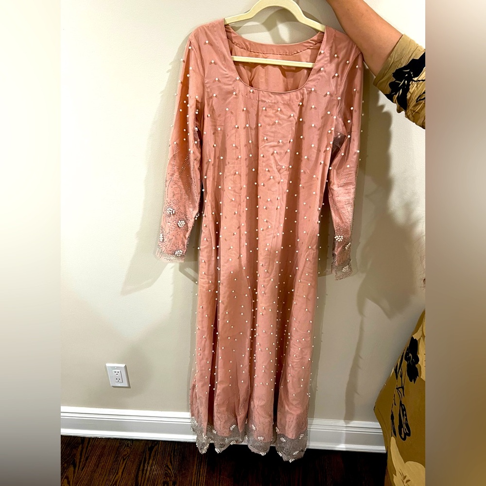 Pink Gown with Pearls 💕